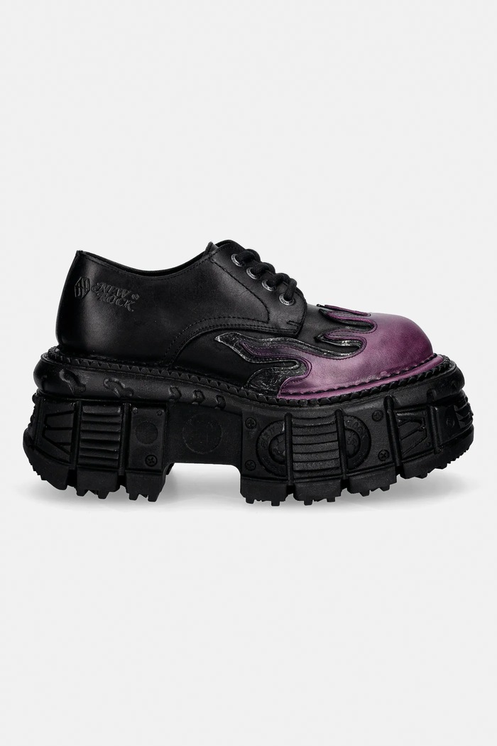 Kožne cipele New Rock NOMADA LILA, BOX PLANE, CRUST NEGRO M.TANK1553.C16 crna SS26