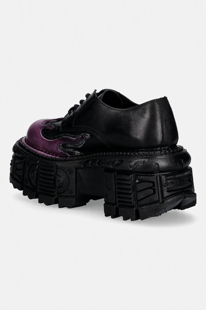 Obuća Kožne cipele New Rock NOMADA LILA, BOX PLANE, CRUST NEGRO M.TANK1553.C16 crna