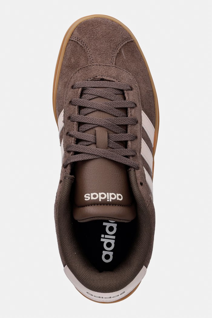 adidas VL Court Bold sneakers pentru femei, din piele întoarsă maro IH9152
