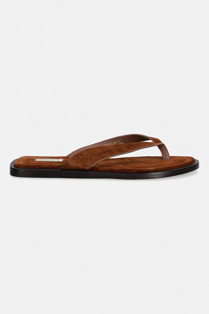 Gant джапанки дамски от велур Sunlaz 32563261.G45 кафяв SS26