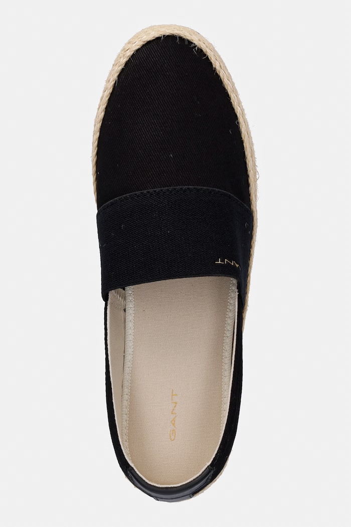 Gant espadrile pentru femei, din bumbac Raffiaville negru 32568323.G00