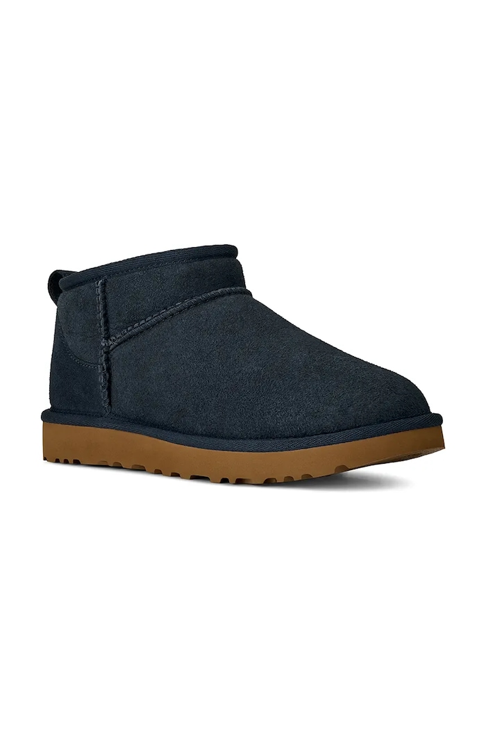 UGG cizme de zăpadă din piele întoarsă W Classic Ultra Mini 1116109.DKN bleumarin SS26