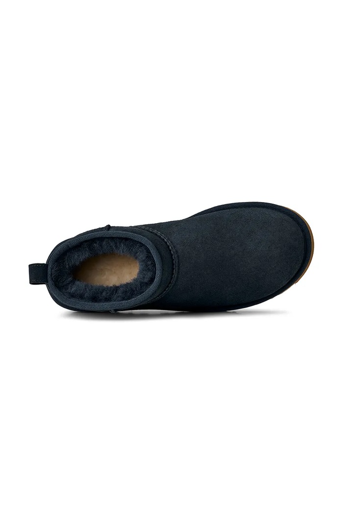 UGG cizme de zăpadă din piele întoarsă W Classic Ultra Mini 1116109.DKN bleumarin
