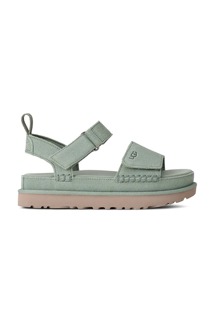 Semišové sandály UGG W Goldenstar semišová kůže tyrkysová 1136783.ART