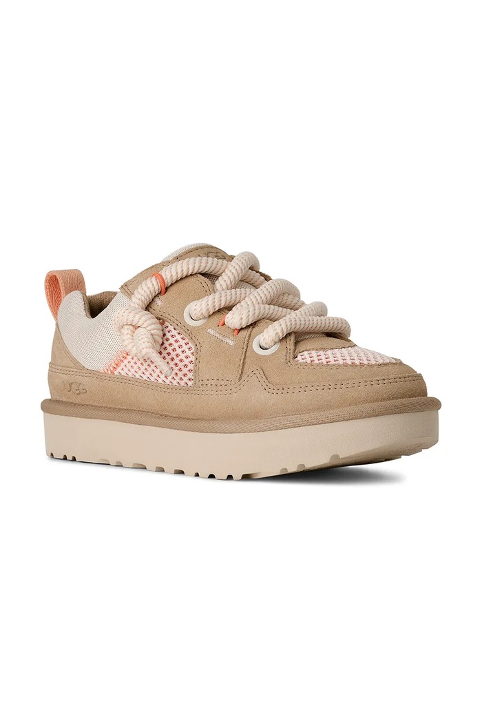 UGG sneakersy zamszowe W Lo Lowmel Mesh 1175300.SDCST beżowy SS26