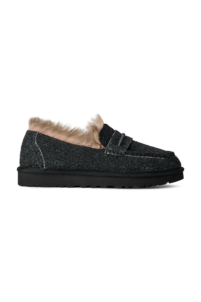 UGG mokasyny zamszowe W Ellis Loafer płaski czarny 1179390.BLK