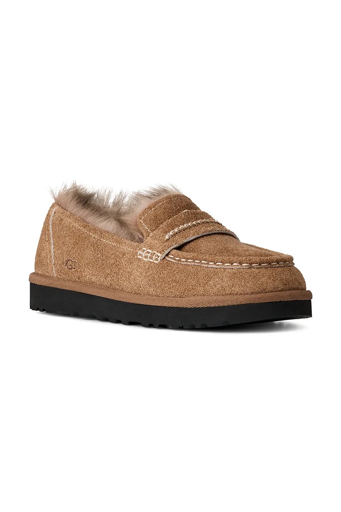 UGG mokasyny zamszowe W Ellis Loafer 1179390.CHE brązowy SS26