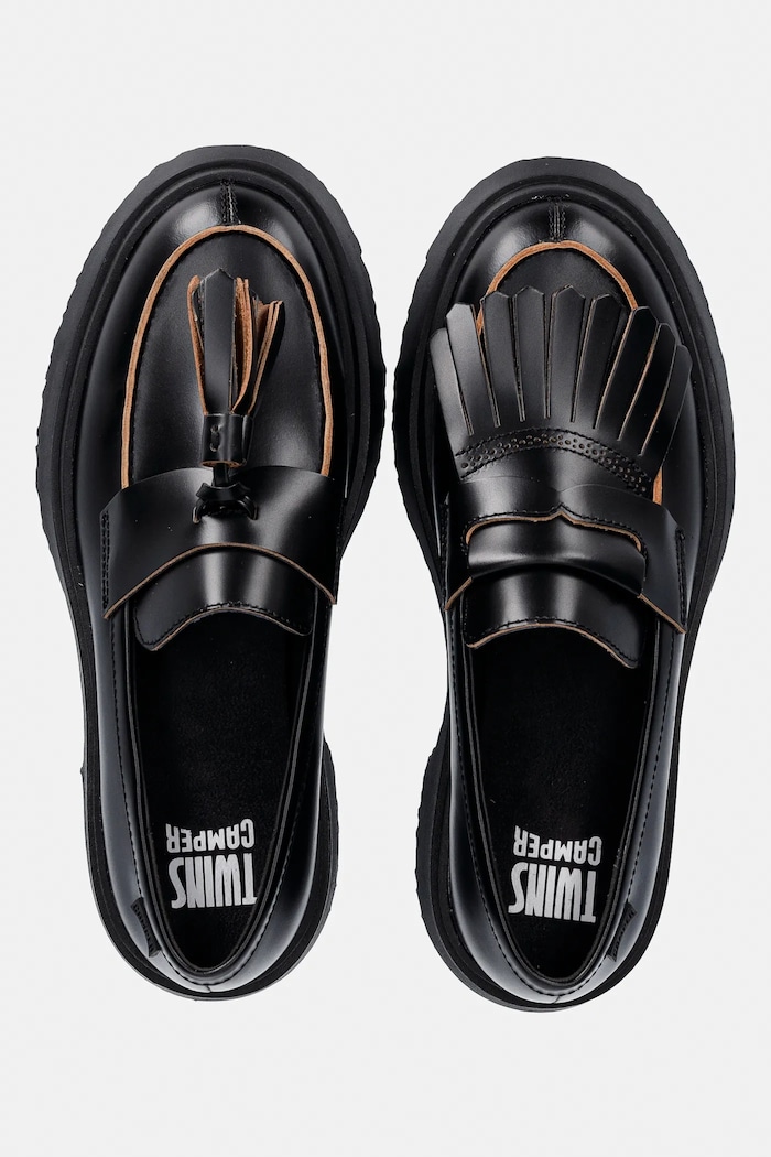 Δερμάτινα μοκασίνια Camper TWS φλατ μαύρο K201939.001