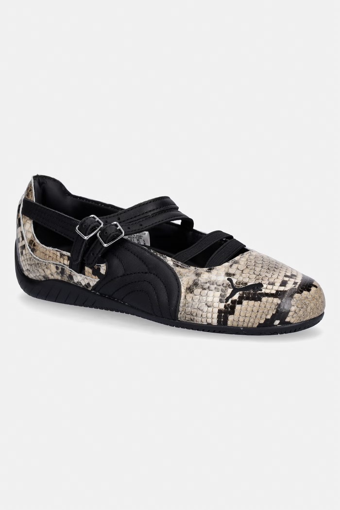 Kožené baleríny Puma Speedcat Ballet Snake béžová 405326