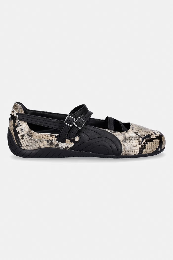 Kožené baleríny Puma Speedcat Ballet Snake 405326 béžová SS26