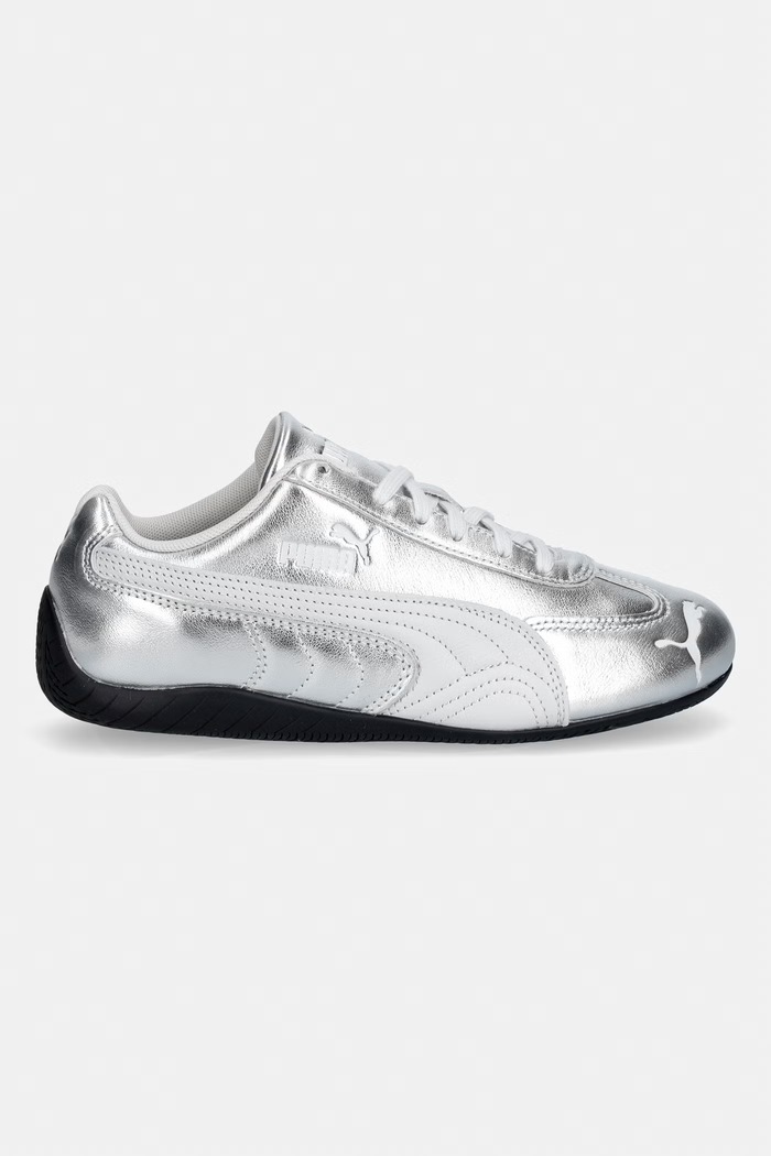 Kožené tenisky Puma Speedcat Silver 406881 strieborná SS26
