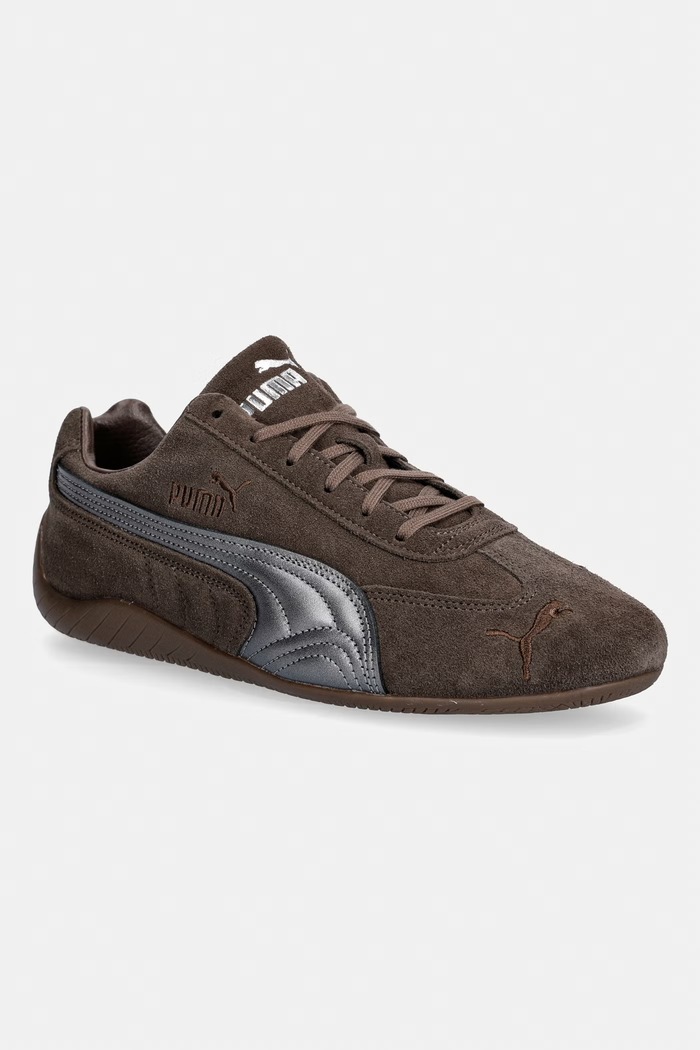 Semišové tenisky Puma Speedcat Lux usňová koža hnedá 408198