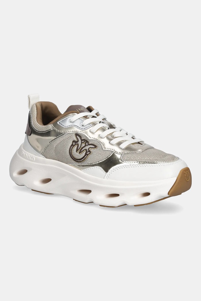 Pinko sneakersy Pink 09 tekstylny złoty SS0167.P144.Z22