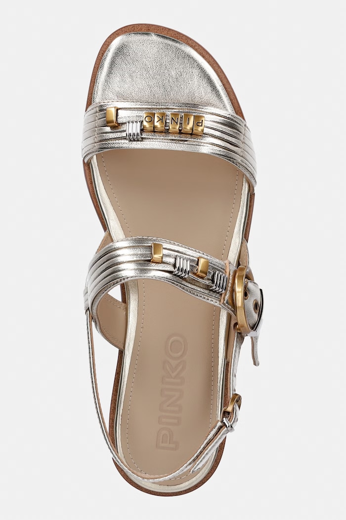 Pinko sandále dámske kožené Milly 08 zlatá SD0467.P049.Z22