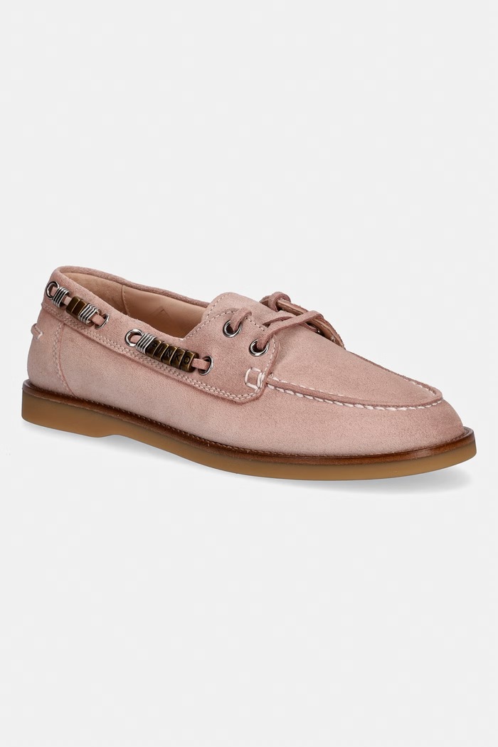Pinko mokasyny damskie zamszowe Grace 01 różowy SD0539.P002.P26