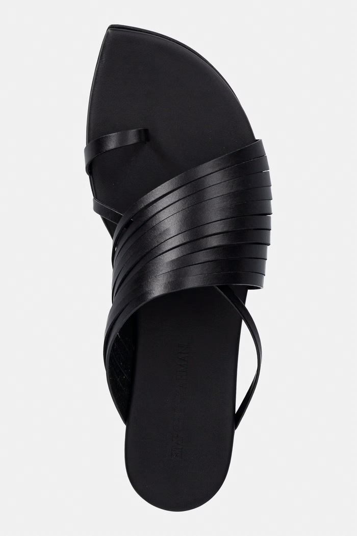 Emporio Armani в'єтнамки жіночі шкіряні чорний EW004458.AF21971.UC001