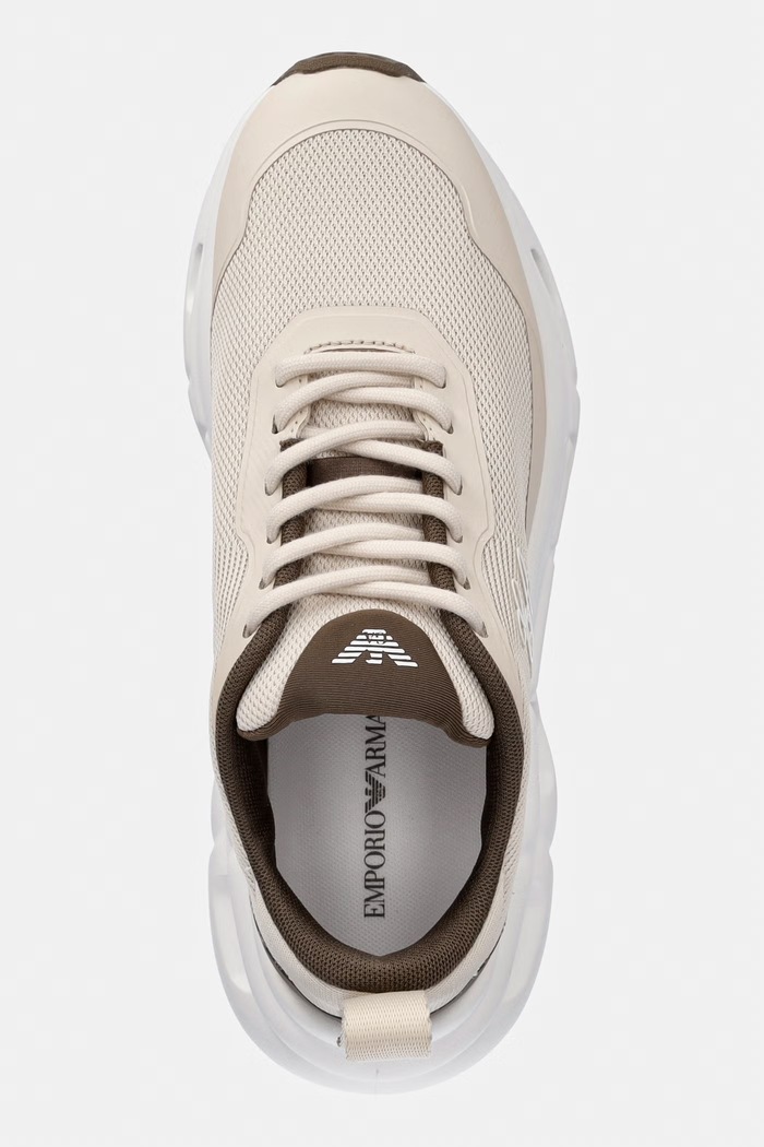 Emporio Armani sneakersy damskie beżowy EW004642.AF25728.MZ775