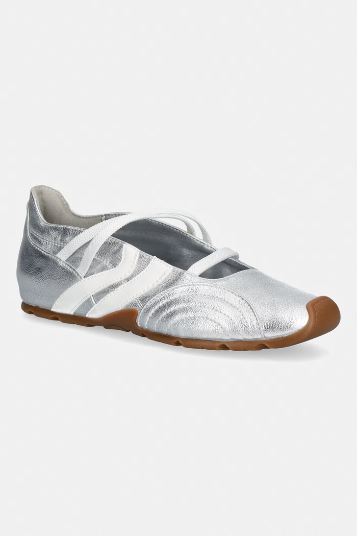 Μπαλαρίνες Steve Madden Joisie απομίμηση λείου δέρματος ασημί 11005237.751