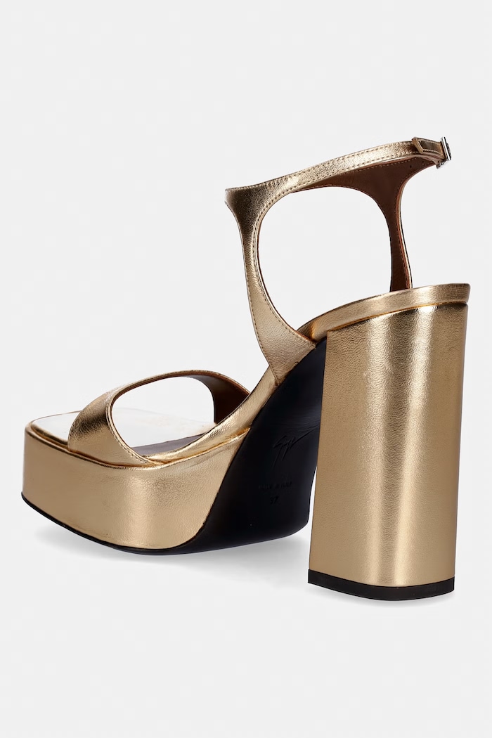 Obuwie Giuseppe Zanotti sandały skórzane Biarritz E600013.001 złoty
