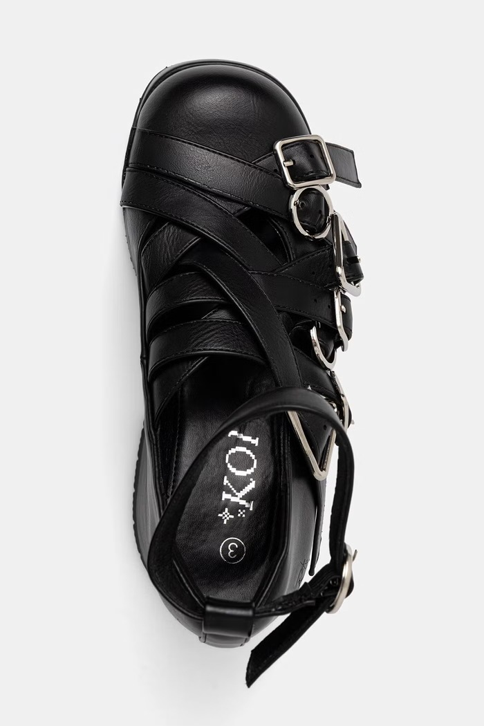 Koi Footwear cipele s debelom potpeticom Avalon Strappy Heeled Shoes crna PW01.Avalon