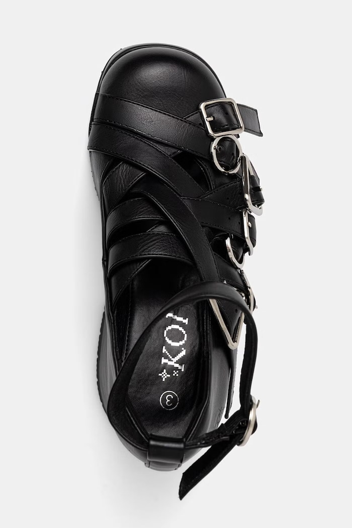 Koi Footwear cipele s debelom potpeticom Avalon Strappy Heeled Shoes crna PW01.Avalon