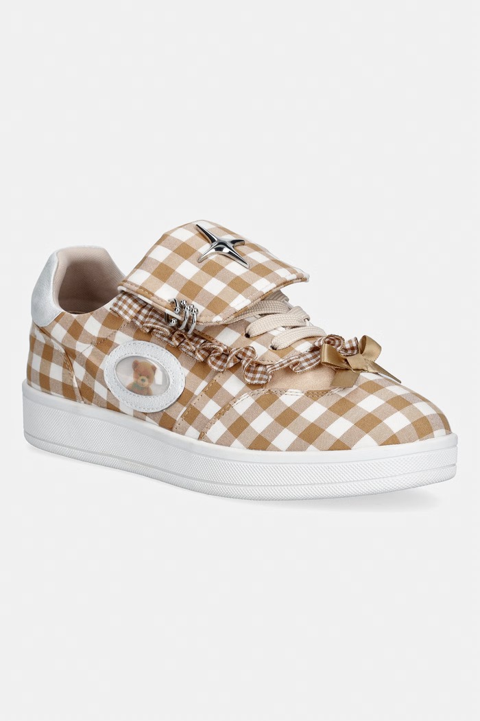 Koi Footwear Magic Teddy Bear Gingham Flat Shoes sneakers Γυναικεία καφέ CC03