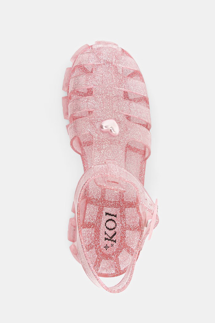 Koi Footwear sandale cu degetele acoperite pentru femei Sunbeam Heart Jelly Sandals roz JEL01
