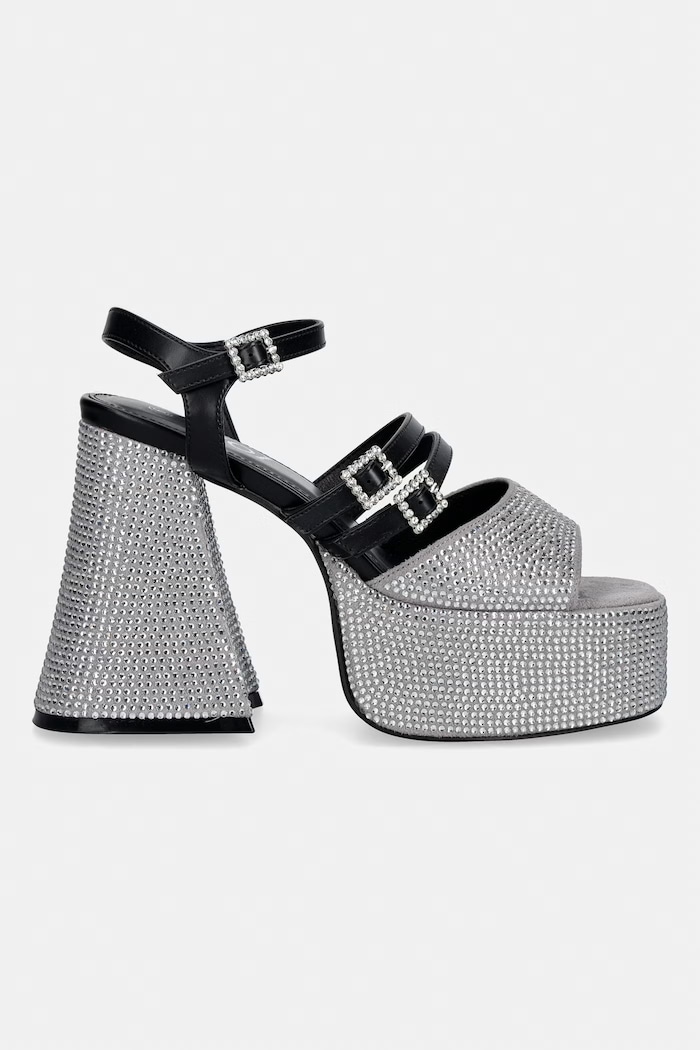 Koi Footwear sandále na podpätku Felicity Crystal Strappy Heels FG01.Felicity strieborná SS26