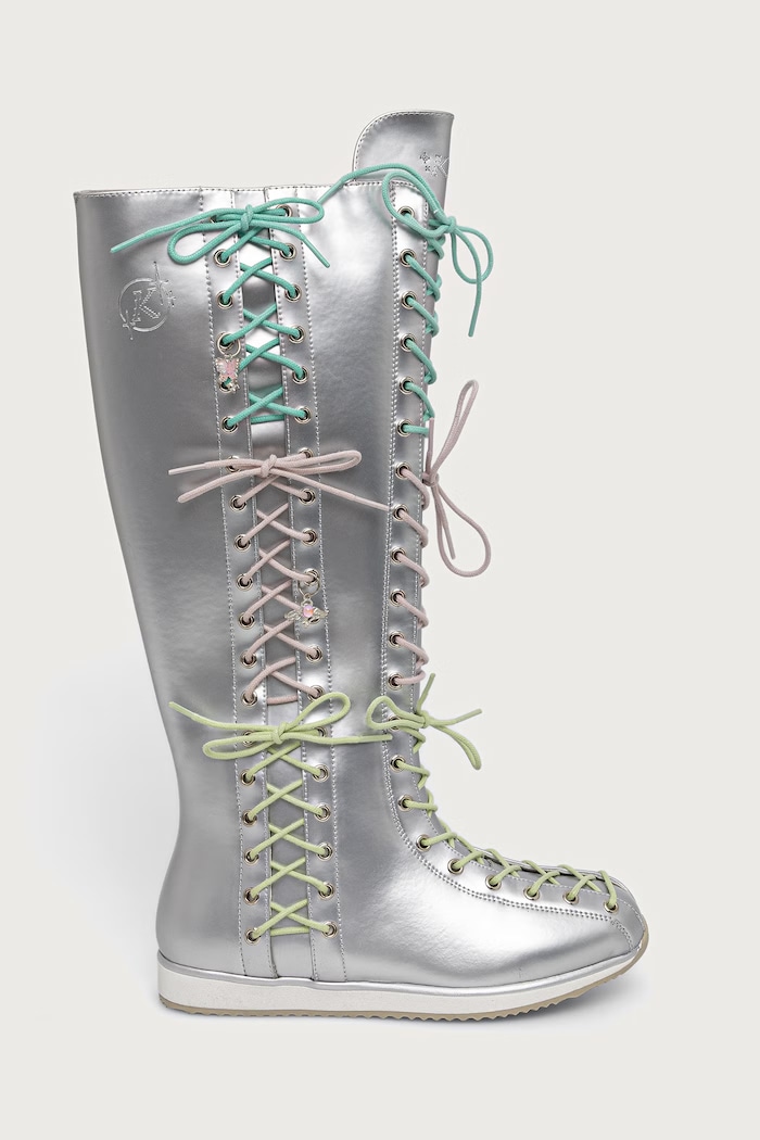 Koi Footwear Numinous Lace Up Charm Long Boots cizme pentru femei Numinous argintiu SS26