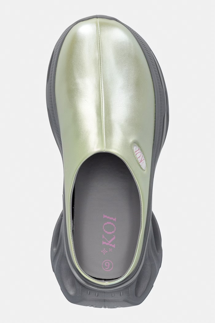 Koi Footwear papuci mocasini pentru femei Lime Waves Chunky Slip On verde SS02.Waves