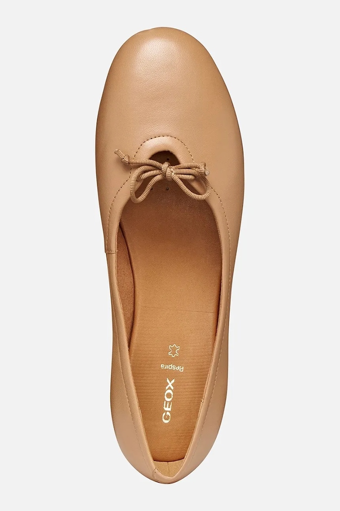 Kožené baleríny Geox D NEW PALMARIA D654JA0TU11C5000 hnědá