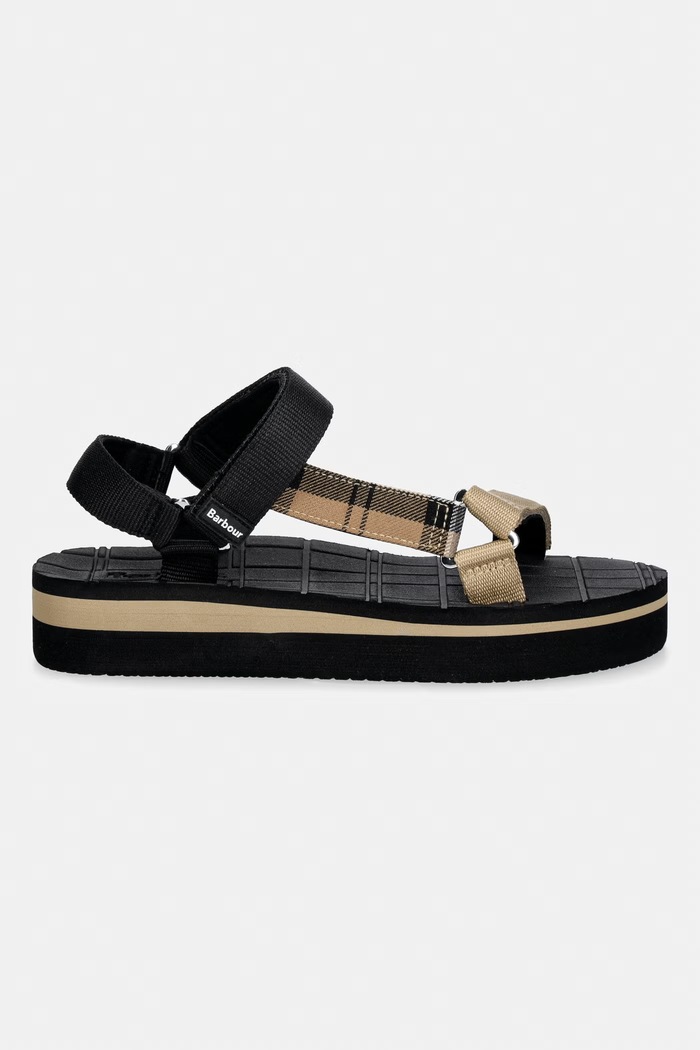 Barbour sandále na platforme dámske Mila LBS0020BK31 čierna SS26