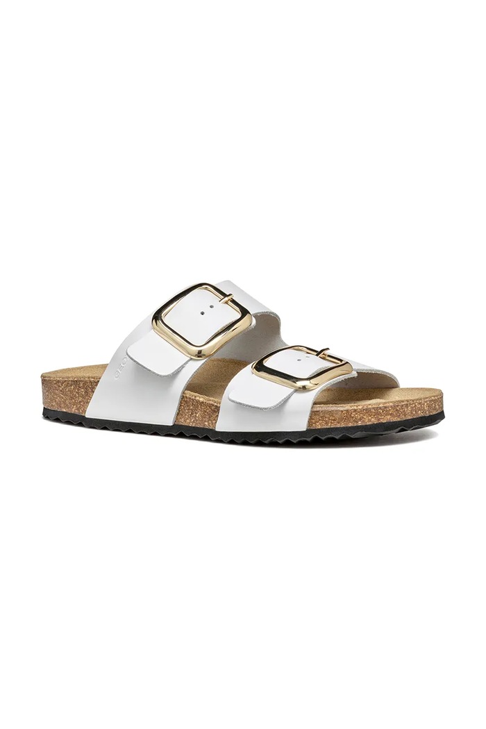 Kožené šľapky Geox D BRIONIA R D45Y3B00085C1000 biela SS26