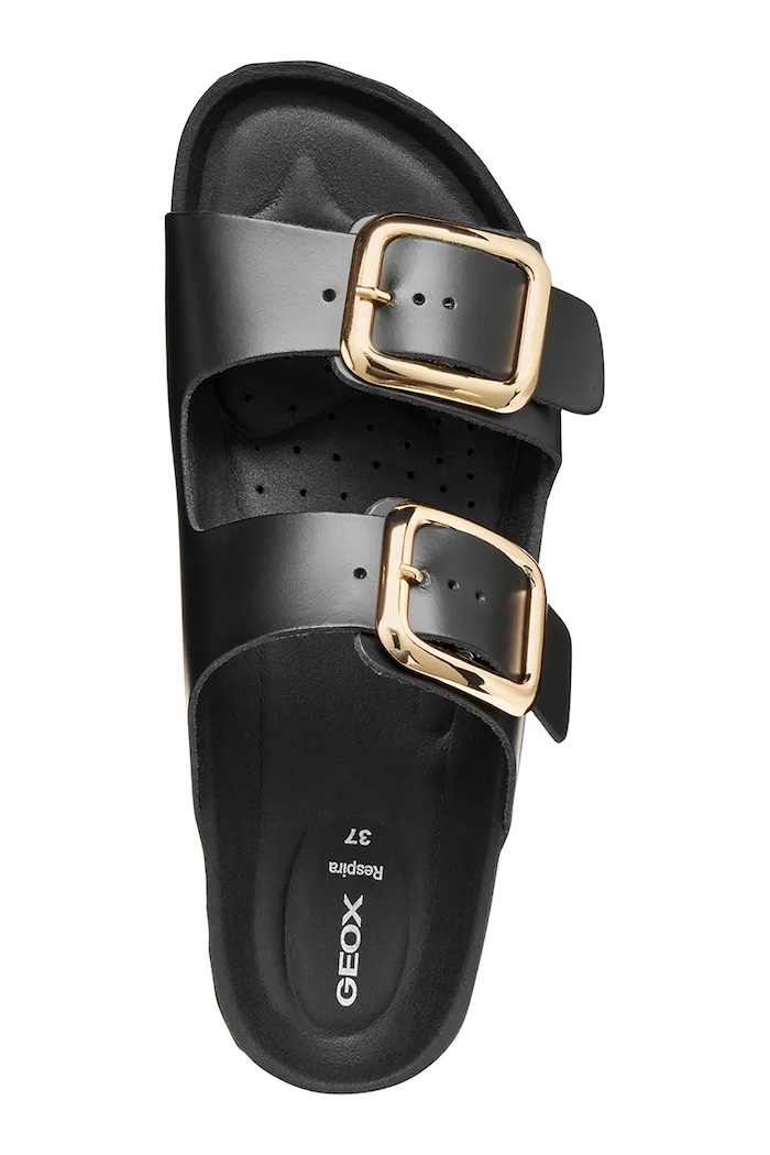Kožené šľapky Geox D BRIONIA R čierna D45Y3B000T5C9999