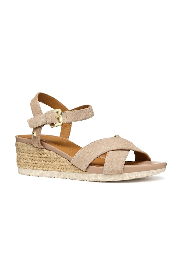 Semišové sandále Geox D ISCHIA CORDA D55HHB00020C8191 béžová SS26