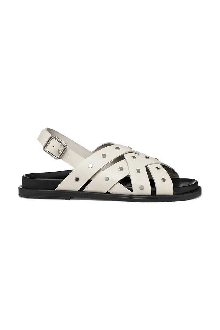 Δερμάτινα σανδάλια Geox D ADELASH φλατ μπεζ D65YWC00043C5322