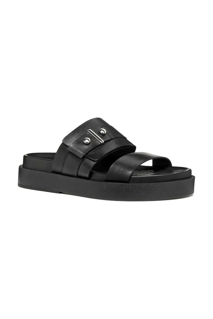 Geox dámske kožené šľapky D ADELASH H D65ARF00043C9999 čierna SS26