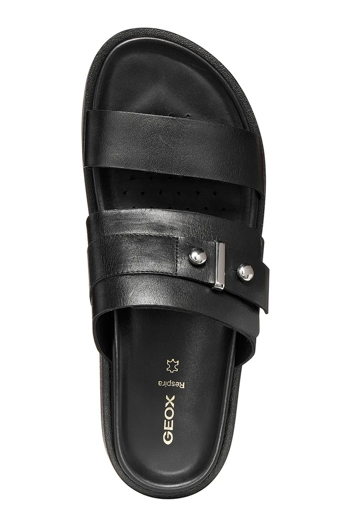Geox dámske kožené šľapky D ADELASH H D65ARF00043C9999 čierna