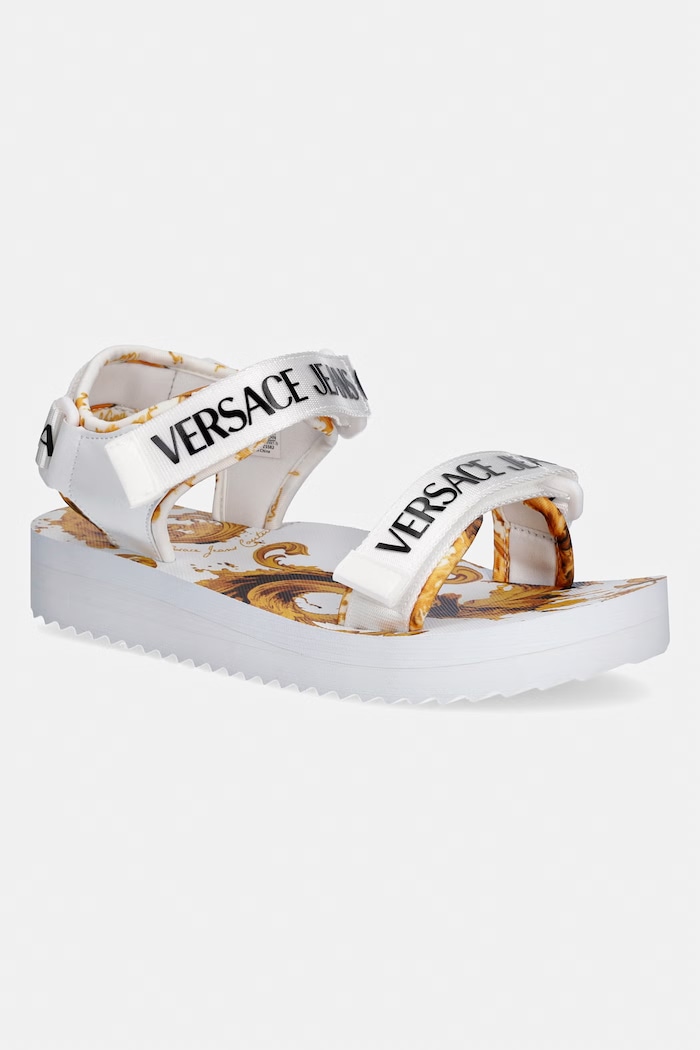 Versace Jeans Couture sandale cu platformă pentru femei alb 80VA3SX4.ZSS82.G03
