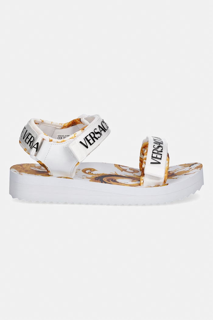 Versace Jeans Couture sandale cu platformă pentru femei 80VA3SX4.ZSS82.G03 alb SS26