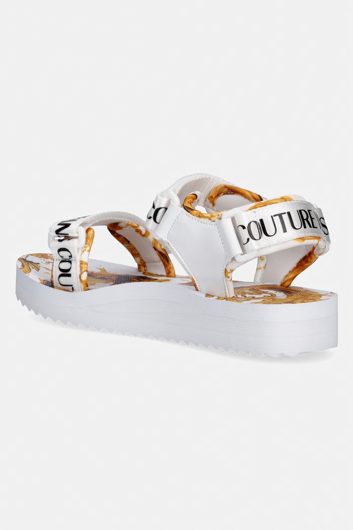 Încălțăminte Versace Jeans Couture sandale cu platformă pentru femei 80VA3SX4.ZSS82.G03 alb