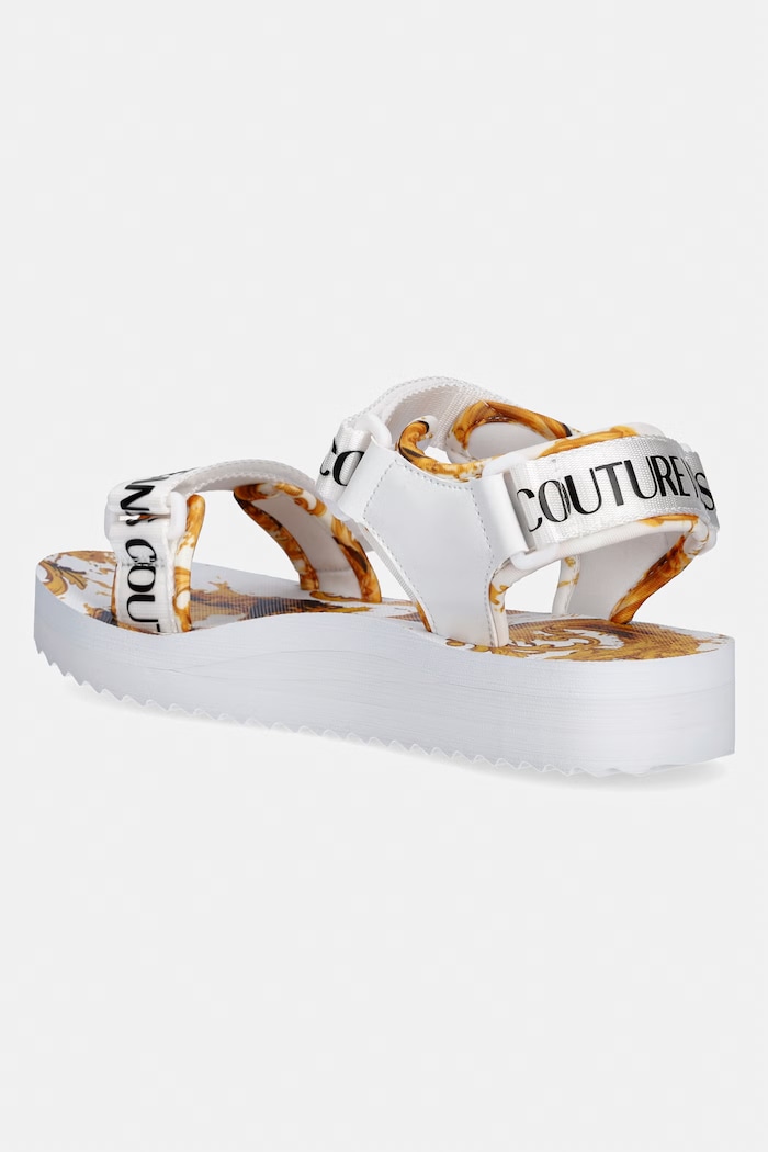 Încălțăminte Versace Jeans Couture sandale cu platformă pentru femei 80VA3SX4.ZSS82.G03 alb
