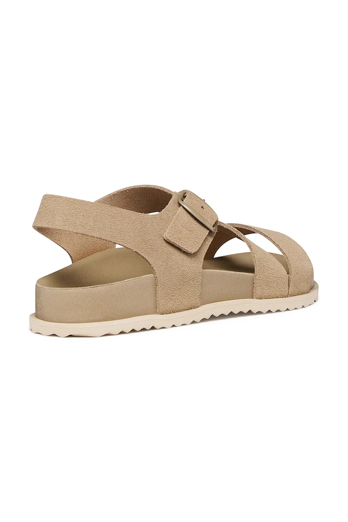 Obuwie Geox sandały z odkrytą piętą damskie skórzane D SANDYBETT D658RB00022C6738 beżowy