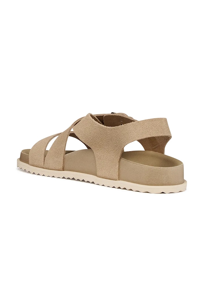Geox sandały z odkrytą piętą damskie skórzane D SANDYBETT beżowy D658RB00022C6738