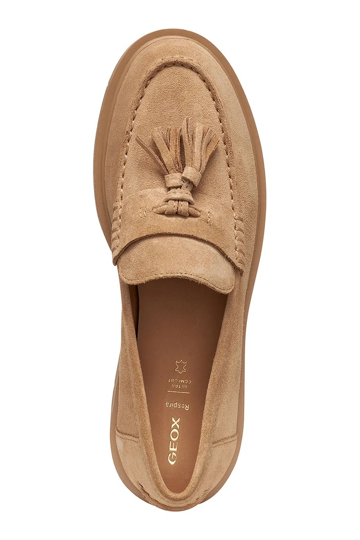 Geox mocasini din piele întoarsă D SPHERICA EC1 B D65DKA00022C5000 maro