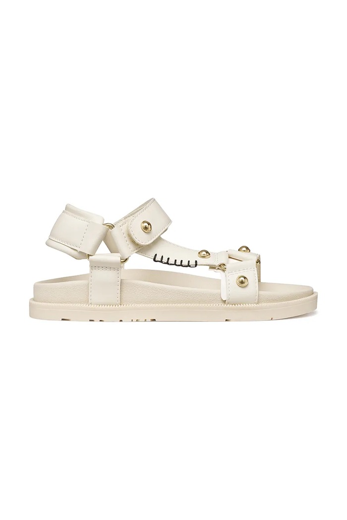 Πέδιλα Geox SANDAL FOAMMENTERA απομίμηση λείου δέρματος μπεζ J65P0D000BCC1058