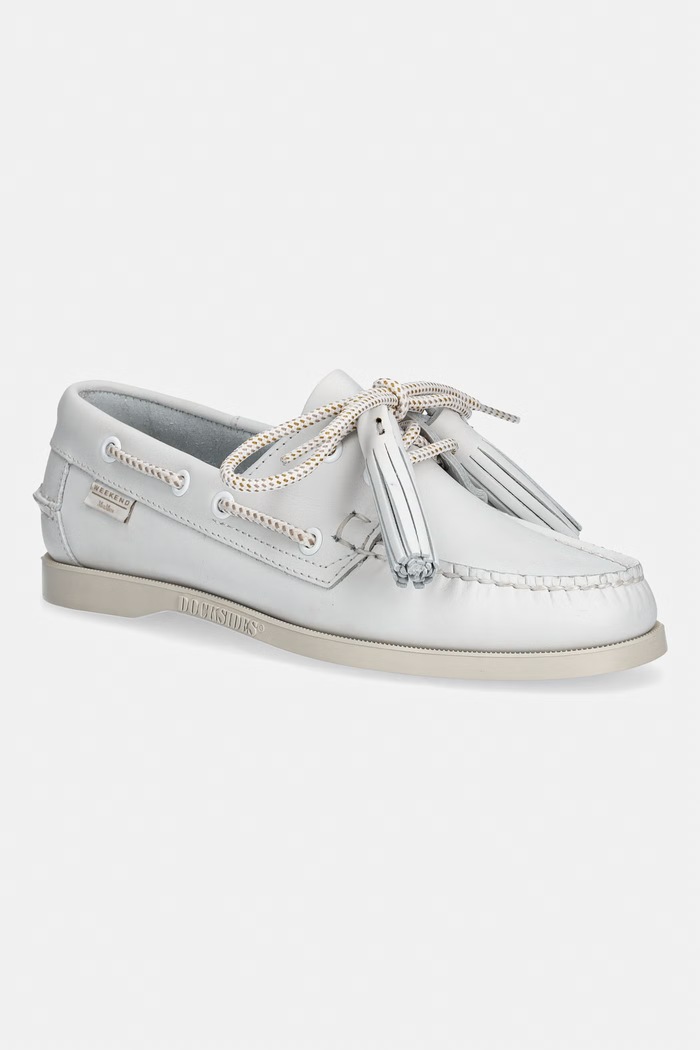 Kožené mokasíny Weekend Max Mara Wkadockside2 usňová koža biela 2615521034600.WHITE