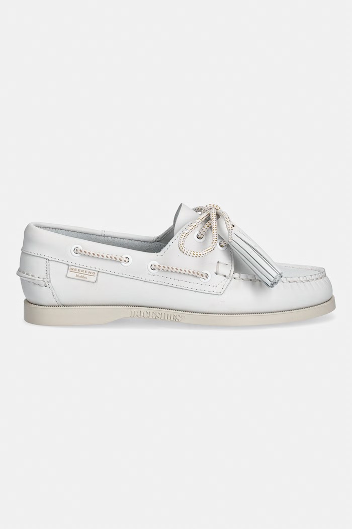 Kožené mokasíny Weekend Max Mara Wkadockside2 2615521034600.WHITE biela SS26