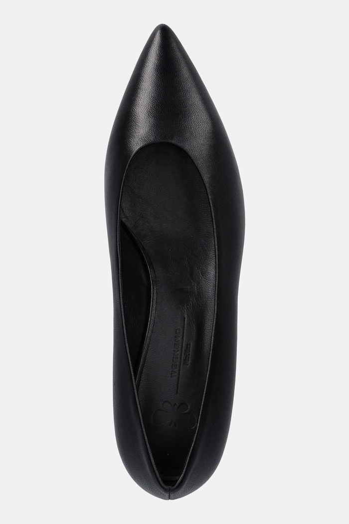 Weekend Max Mara czółenka skórzane Wkabacini czarny 2615521134600.BLACK