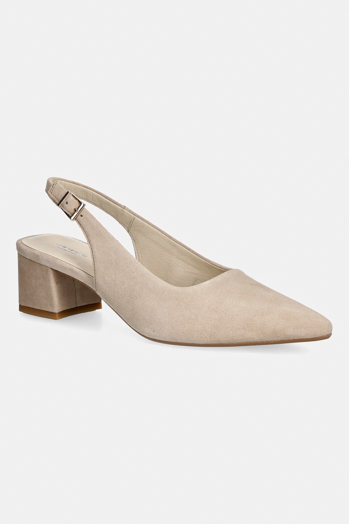 Vagabond Shoemakers lodičky s otvorenou pätou nubukové MARTA béžová 5928.140.11